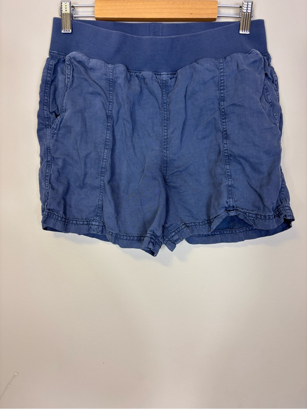 Faherty Blue Elastic-Waist Casual Women's Shorts with Pockets Small